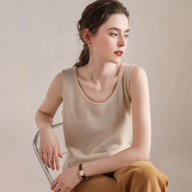 Жилет свитер осень зима теплый утепленный Женский вязаный жилет круглый вырез