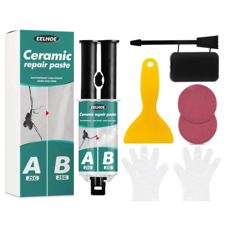 

Tile Repair Paste Repair Set Ceramic AB Glue Set Crack Repairing Agent Fiberglass Porcelain Adhesive Kit Home Bathroom Supplies