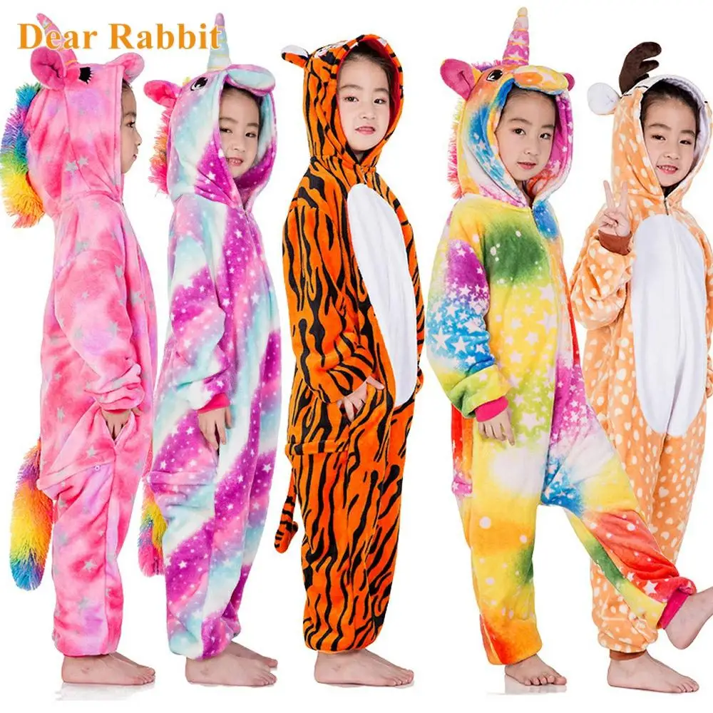 

2022 NEW Children Pijama Unicornio Infantil Kids Warm Unicorn Rainbow Pajama Pyjamas Boys Baby Girl Clothes Animal Pijamas 3-10Y