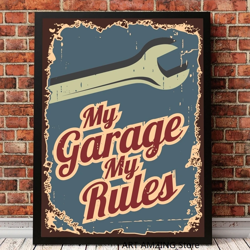 Знак обслуживания автомобиля винтажные плакаты и принты для гаража ретро