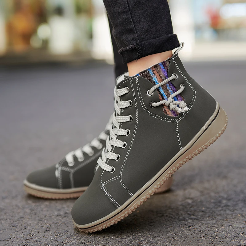 

Женские ботинки, зимние плюшевые ботильоны больших размеров 43, женская обувь, теплые женские короткие ботинки, 2021, трендовые зимние ботинки ...