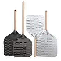 1214 inch aluminum perforated pizza shovel peel with detachable handle nonstick oven baking paddle spatula turners accessories
