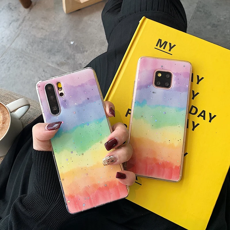 Радужный чехол карамельных цветов для Huawei Honor 10 Lite 20i V20 8X 9X P30 Mate 20 Pro P20 Nova 3i 3 4 5 5i