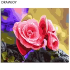 Набор для рисования по номерам на холсте Цветы, с рамкой