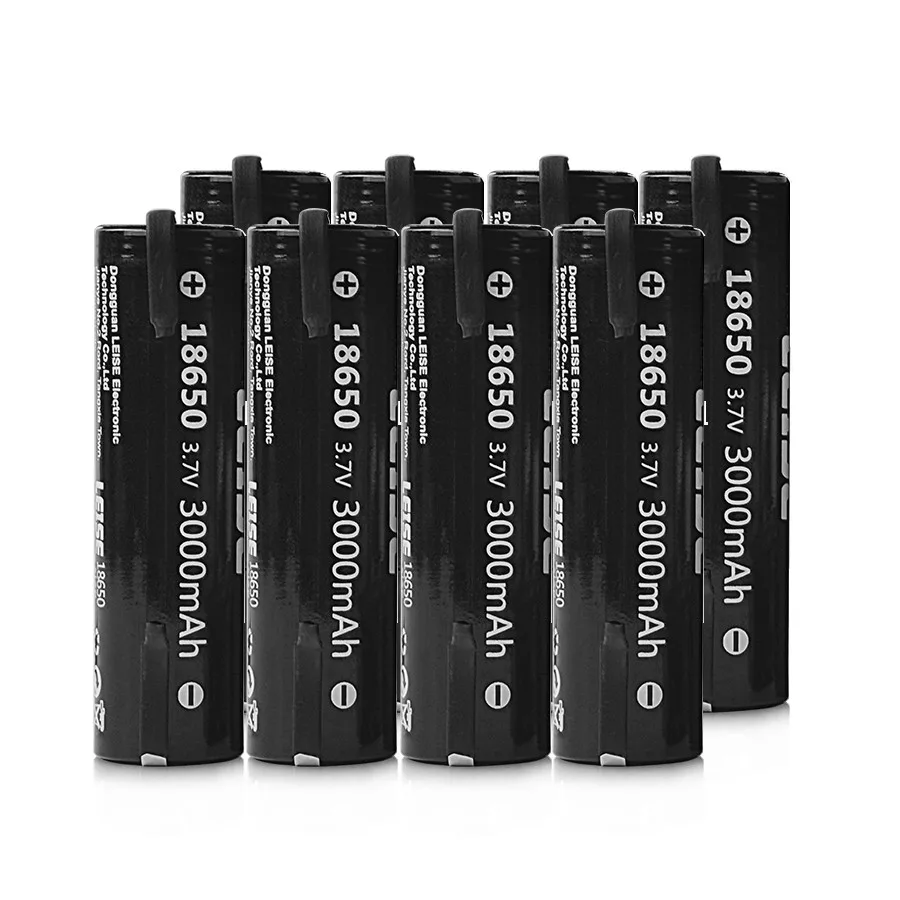 8pcs Новая Leise 18650 3000mah 3,7 V Плоская верхняя литий-ионная литиевая Оригинальная Аккумуляторная батарея с сварочным никелевым листом для банка питания - Цвет: 8pcs