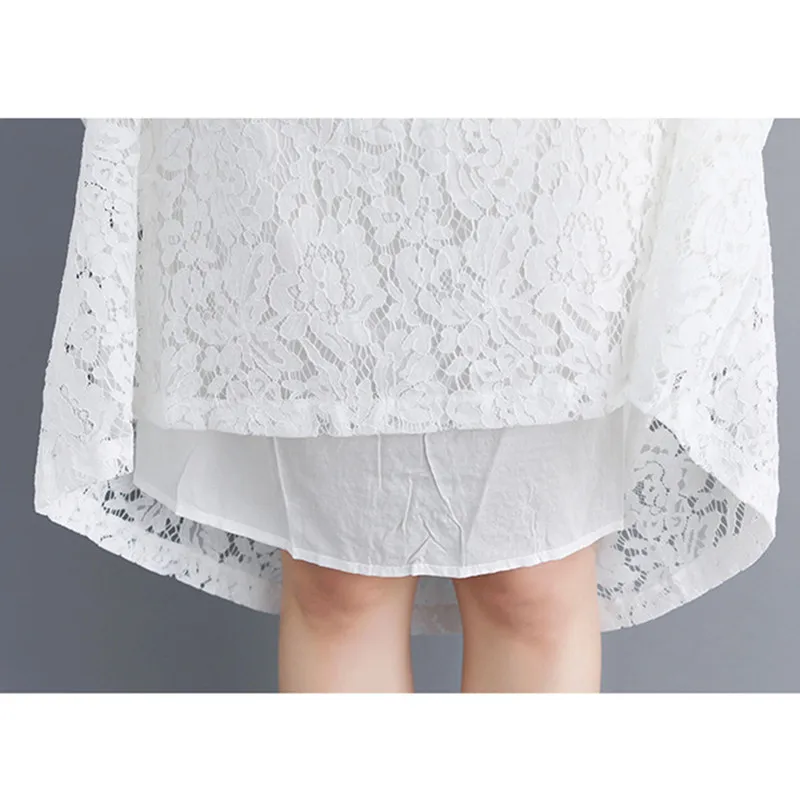 Новинка 2020 Оригинальное женское платье с коротким рукавом кружевное тонкое в