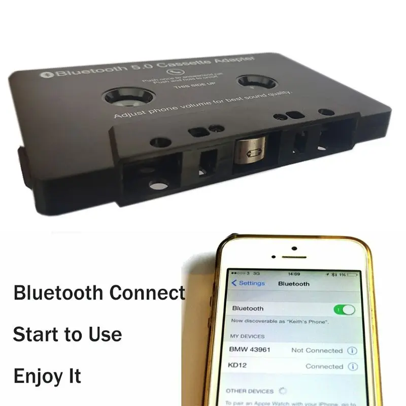 Bluetooth музыкальный автомобильный аудиоприемник адаптер для кассетного плеера MP3