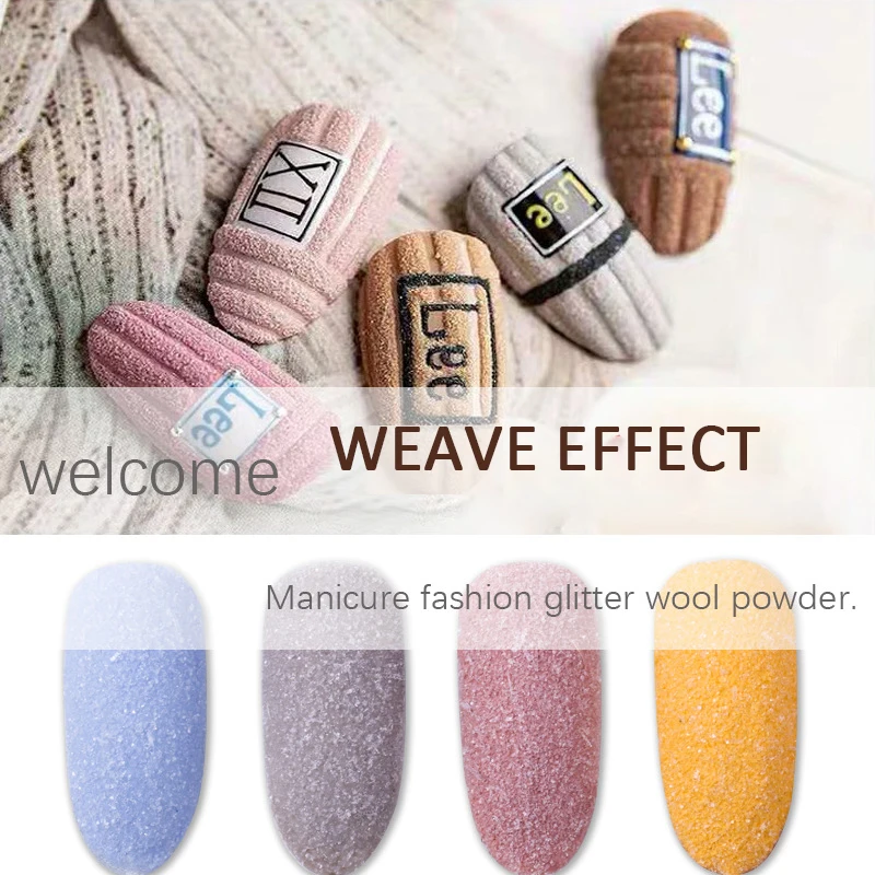 Сделай Сам сахарная вата плюшевый эффект порошок для дизайна ногтей Сияющий
