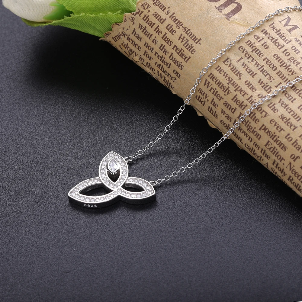 SHADOWHUNTERS Argent 925 Sterling Silver Three Leaves Pendant CZ Necklaces Women Party Fashion Jewelry Gift | Украшения и