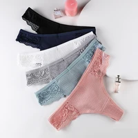6pcs sexy cotton thongs for woman underwear lady lace t back for woman panties female thongs lingerie woman intimates bannirou