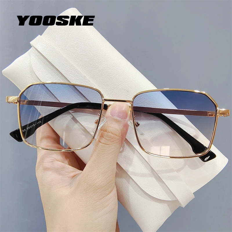 

YOOSKE Metal Rectangle Sunglasses Women Luxury Brand Designer Sun glasses Men Fashion Vintage Eyewear Outdoors Shades Goggles