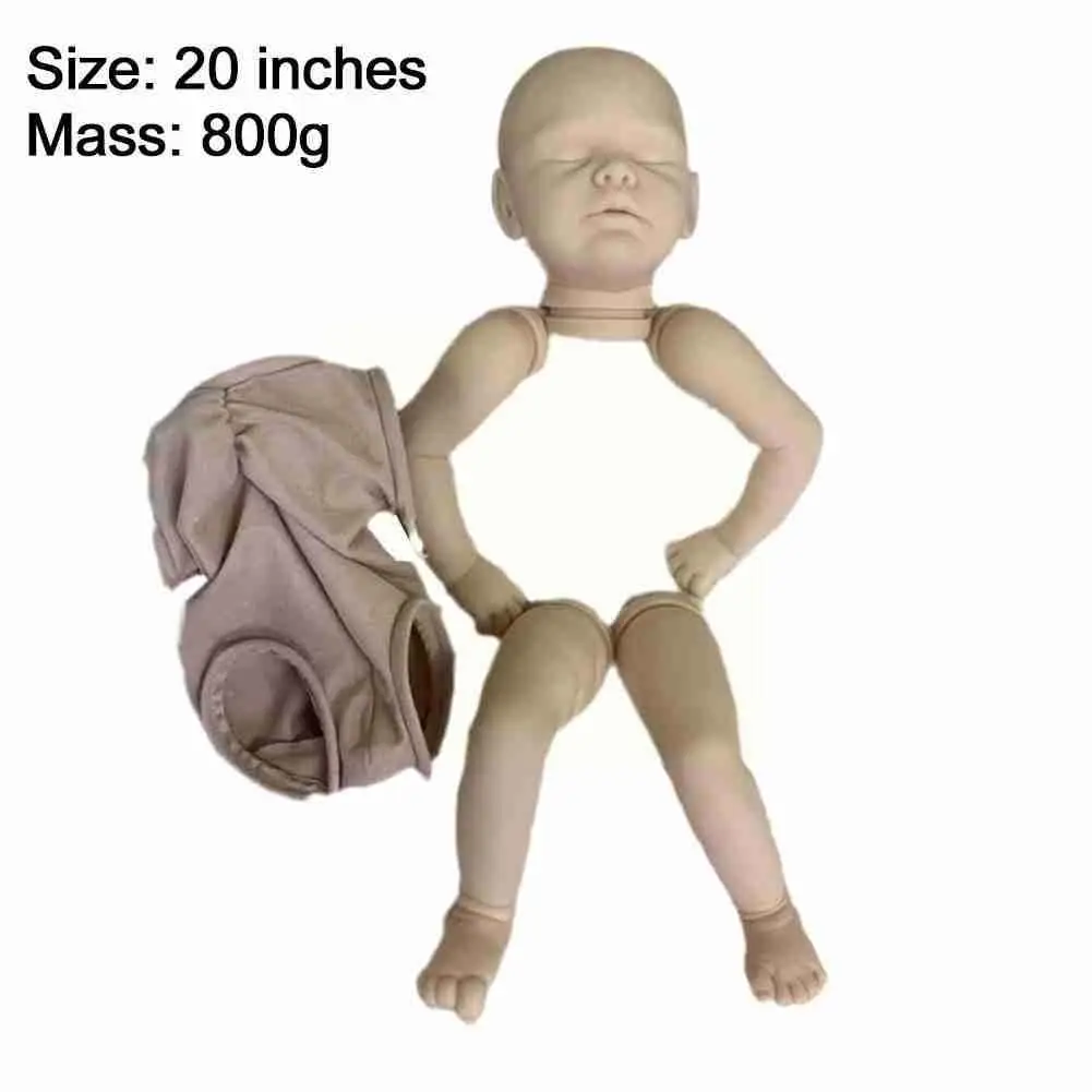 

Doll With Cloth Body 20 Inches Sleeping Lifelike Doll Parts Doll Doll Blank Unpainted Vinyl Kit DIY P0A4