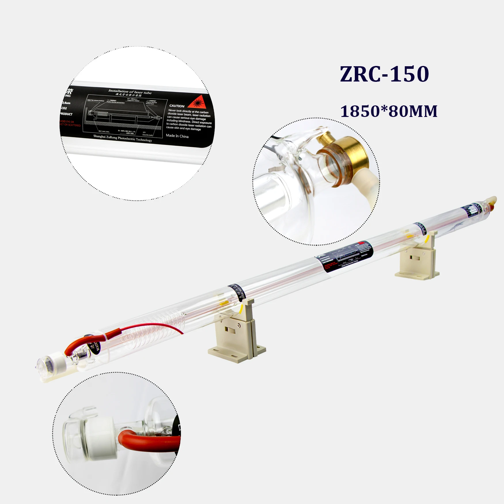 

150 Вт Co2 лазерная трубка 1850 мм диаметр 80 мм Стеклянная лазерная трубка для Co2 лазерной гравировки зубонг