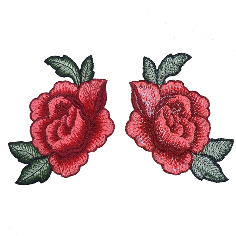 

3D rose peony flower patch Embroidered garment Appliques sew On Patches Clothes cheongsam wedding dress Accessory 13*9cm