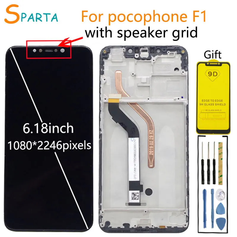 Оригинальный дисплей AAA для XiaoMi Pocophone F1 Lcd / poco ЖК-дисплей с сенсорным сенсором и