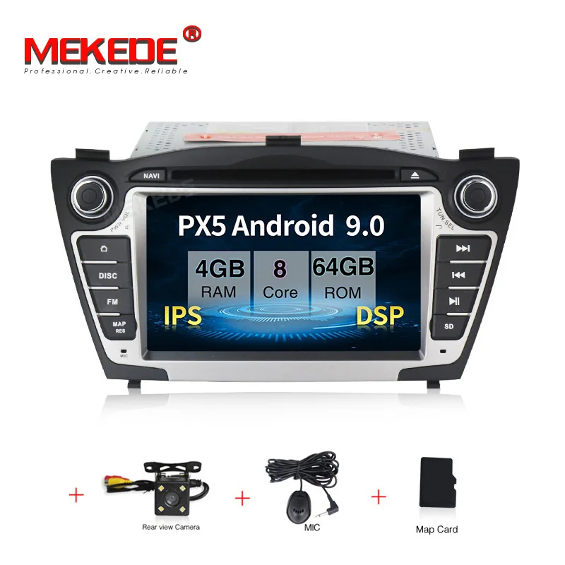car dvd camera MEKEDE ips экран DSP Android 9,0 автомобильный мультимедийный dvd gps плеер для hyundai IX35 с RDS радио bluetooth wifi 4G - Цвет: car dvd camera