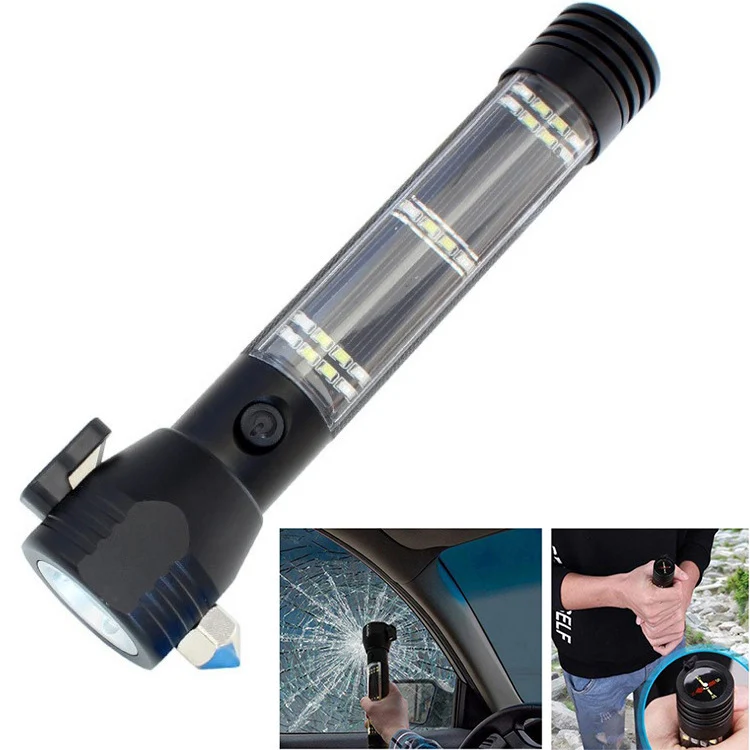 Многофункциональный тактический фонарик на солнечной батарее для выживания 10 в 1, фонарик для кемпинга, улицы, автомобиля, дома, экстренных ... от AliExpress WW