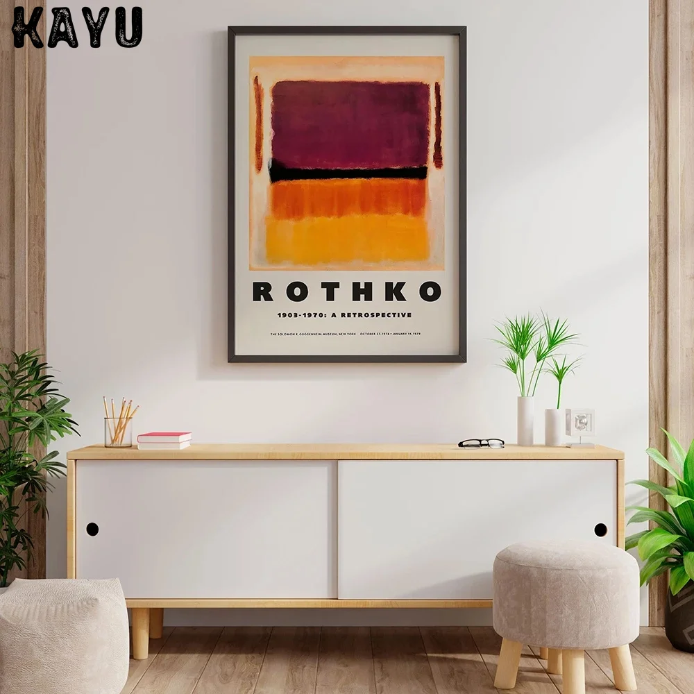 

Mark Rothko Exhibition Poster for The Guggenheim Museum New York 1970 Museum Print Abstract Wall Art Canvas Painting Home Decor
