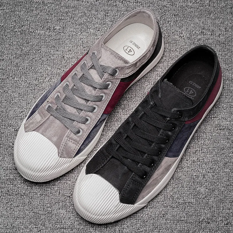 Новые мужские из парусины вулканизованные обувь без утеплителя разных Цвет