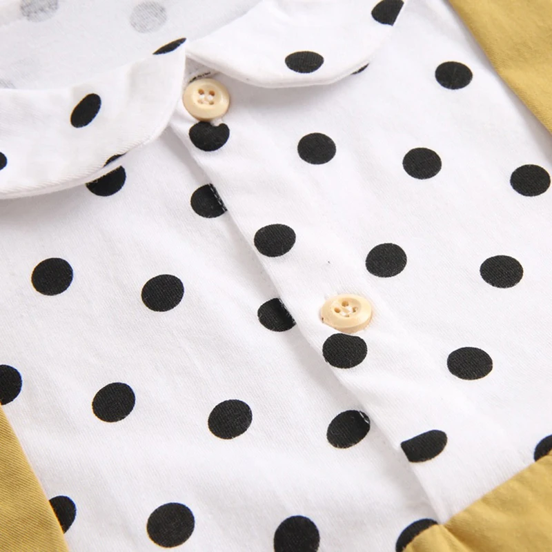 Детский милый комбинезон в горошек с длинными рукавами для девочек боди детская