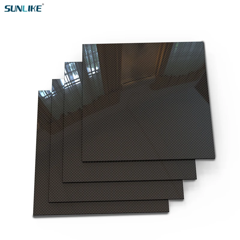 

165 мм X 165 мм глянцевая поверхность 3K лист углеродного волокна Панель 0,25 мм до 6 мм Высокая композитная твердость RC модель