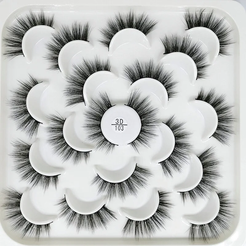 Mink eyelashes 3d mink hair eyelashes10 pairs long makeup 3d faux nature fake lashes extension false eyelashes Wholesale(10P