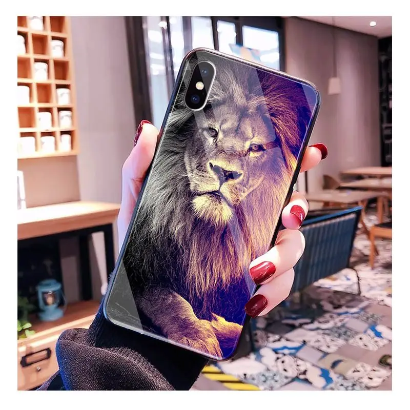 MaiYaCa чехол для телефона из закаленного стекла с Львом на Африканской степе iPhone 11