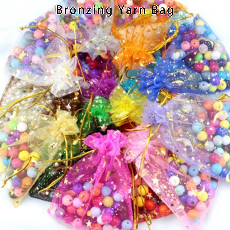 

100pcs/lots Organza Bags Christmas Drawstring Gift Bag Charm Jewelry Packaging