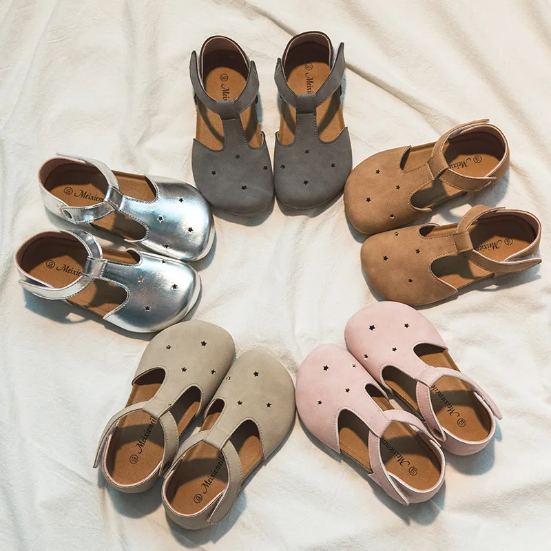 Коров с принтом пандой для маленьких девочек Детские сандалии пробковой