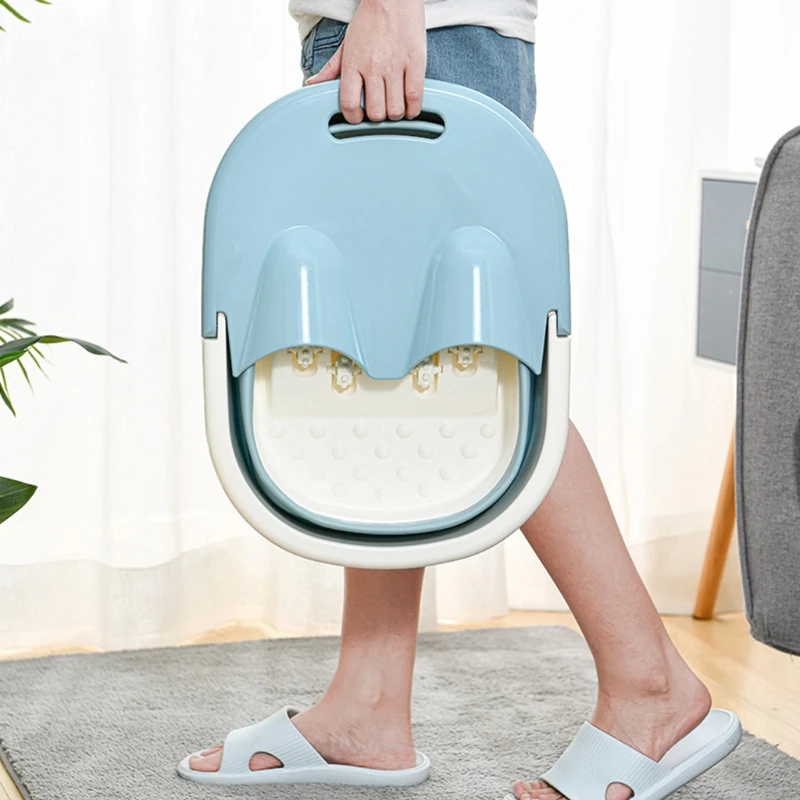 

28TA Folding Foot Bathtub Portable Bath Barrel Wash Tub Massage Bucket Travel Feet Basin Home