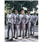 Новинка 2020, костюмы для шафера, смокинги для жениха, мужские костюмы с лацканами для свадьбы, Мужская одежда, свадебные костюмы из двух предметов (пиджак + брюки)