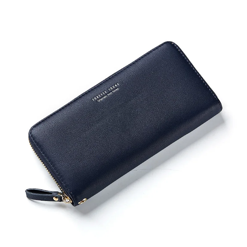 Wristband Women Long Clutch Wallet Large Capacity Wallets Female Purse Lady Purses Phone Pocket Card Holder Carteras - Цвет: Blue