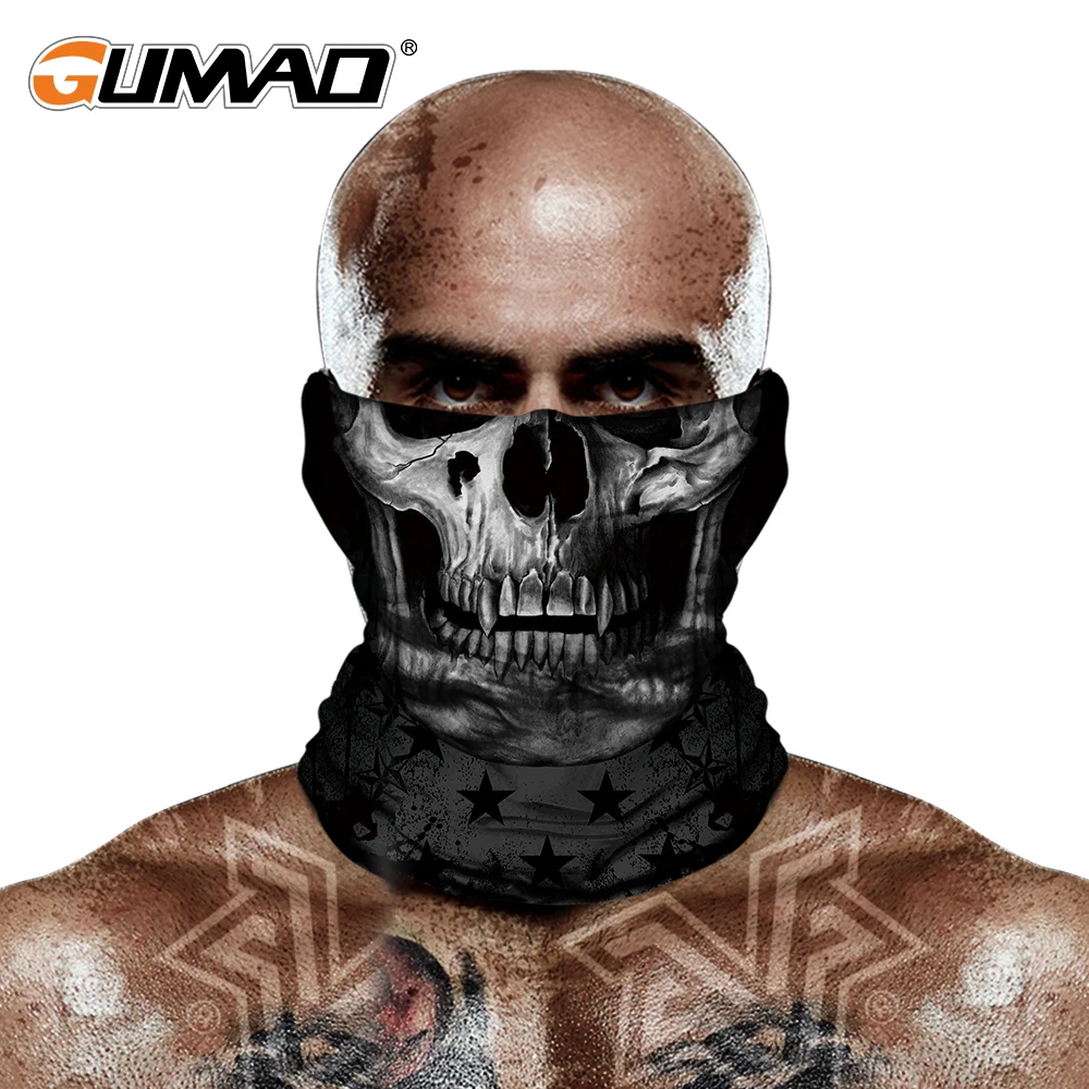 Skull Bandana Magic Neck Gaiter Skeleton Zombie Seamless Face Mask Shield Running Cycling Fishing Bike Headband Ghost Tube Scarf