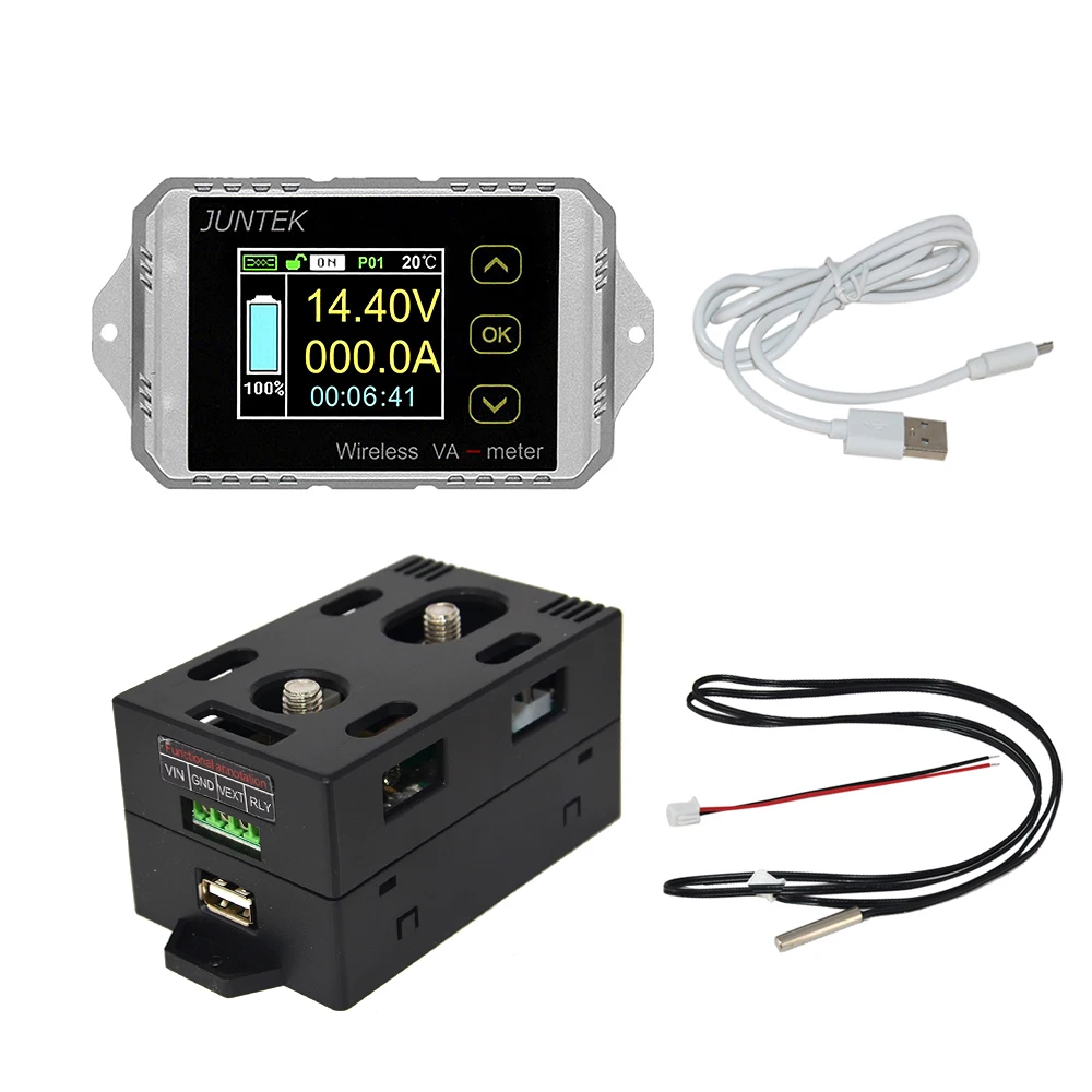 

Комбинированный ЖК-измеритель напряжения, постоянного тока, 120 В, а, беспроводной измеритель напряжения, тока, кВтч, ватт-метр, 12 В, 24 В, 48 В, ко...