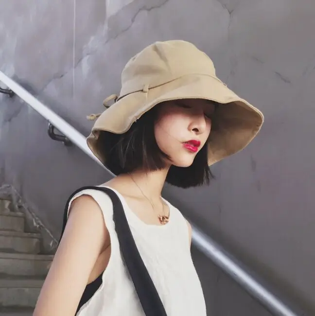 Панама женская хлопковая с большими полями летняя повседневная шляпа рыбака