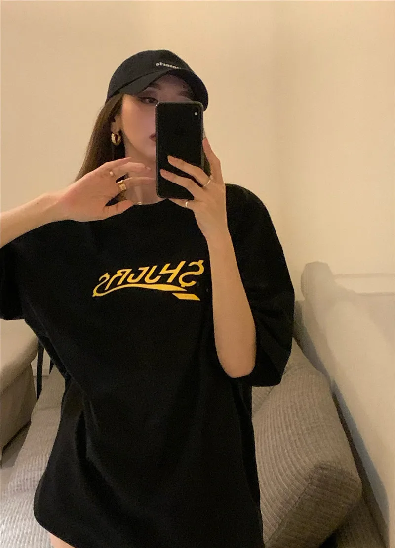 

2081 Summer 2021 new loose design sense niche short-sleeved T-shirt women