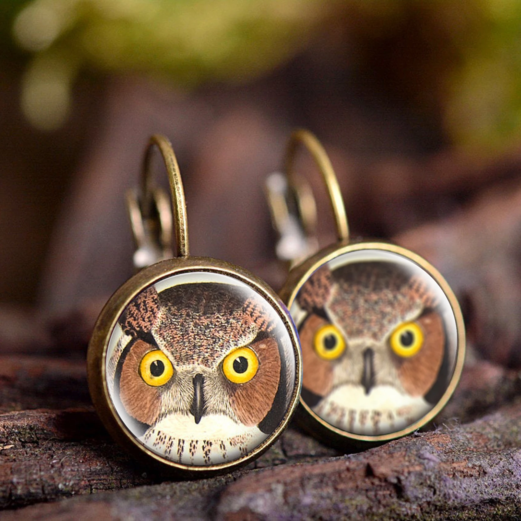 Креативная милая картина с изображением белки серьги гвоздики ручной работы