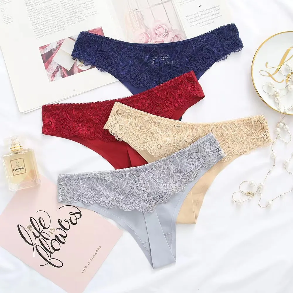 

Sexy Ice Silk Panties Women Underwear Female Beautiful Transparent Thong Solid Color G-string Ladies Soft Intimate Briefs