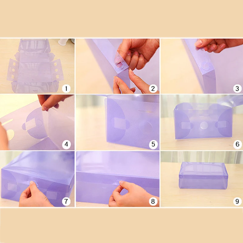 Прозрачная пластиковая коробка для обуви прозрачные коробки хранения складной