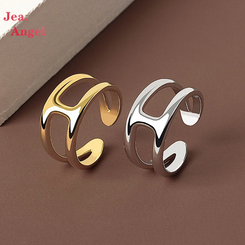 

Jea.Angel 925 Silver Rings Minimalism Hollow Out Opening Adjustable Finger Ring For Woman Party Delicate Jewelry Accessories
