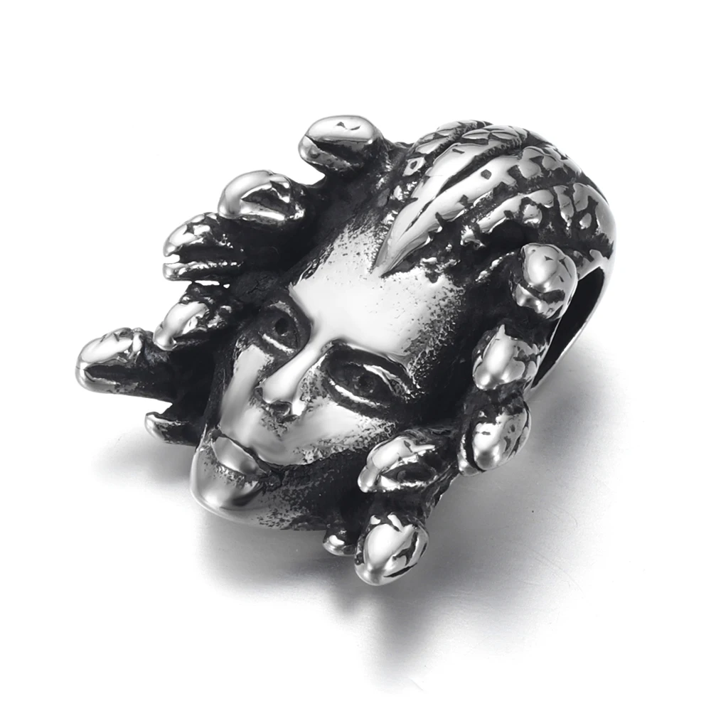 Кулон Medusa из нержавеющей стали с отверстием 6 мм винтажный браслет ползунок