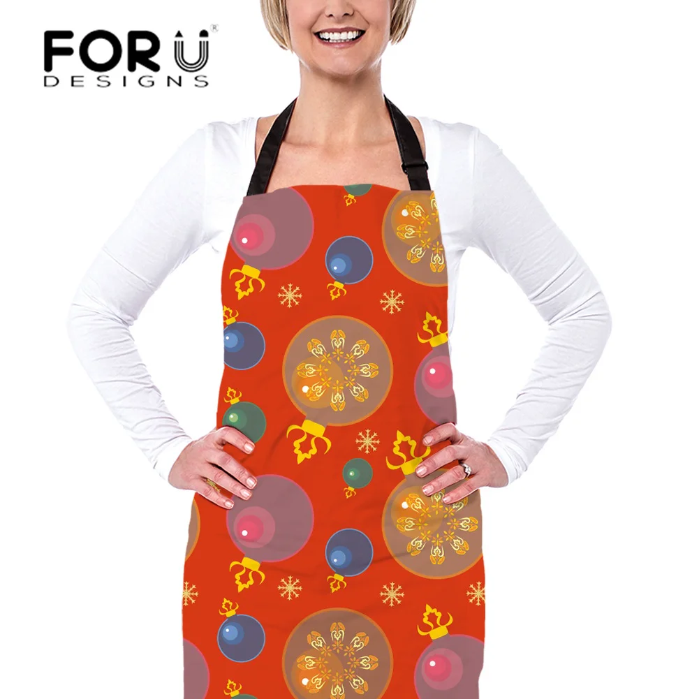 

FORUDESIGNS Christmas Style Sleeveless Aprons Unisex Kitchen Anti-oil Apron for House Cleaning Fartuch Kuchenny Xmas Deco