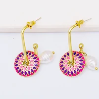 novelty pattern earrings acrylic bohemian statement boho earrings for women 2021 new colorful dangle hanging ear ring wholesale