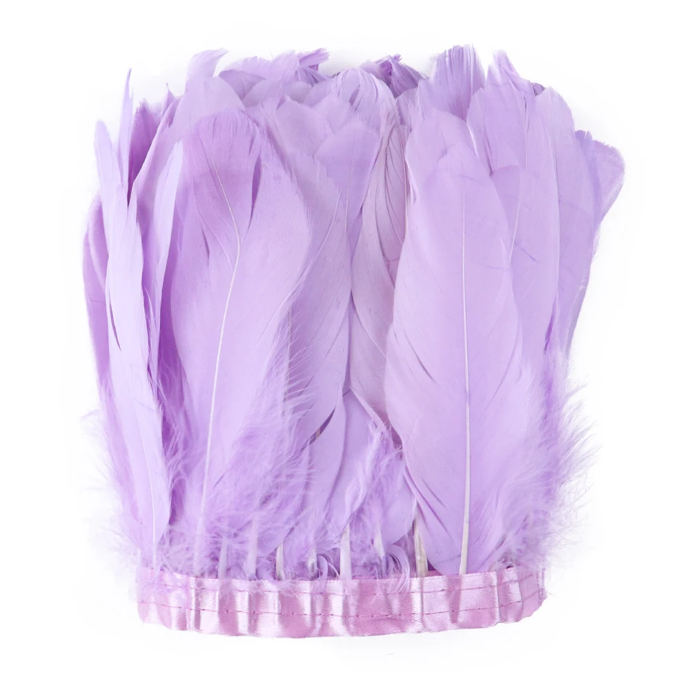 2 ярда окрашенные гусиные перья отделка бахрома 6-8 дюймов Шлейфы на ленте для