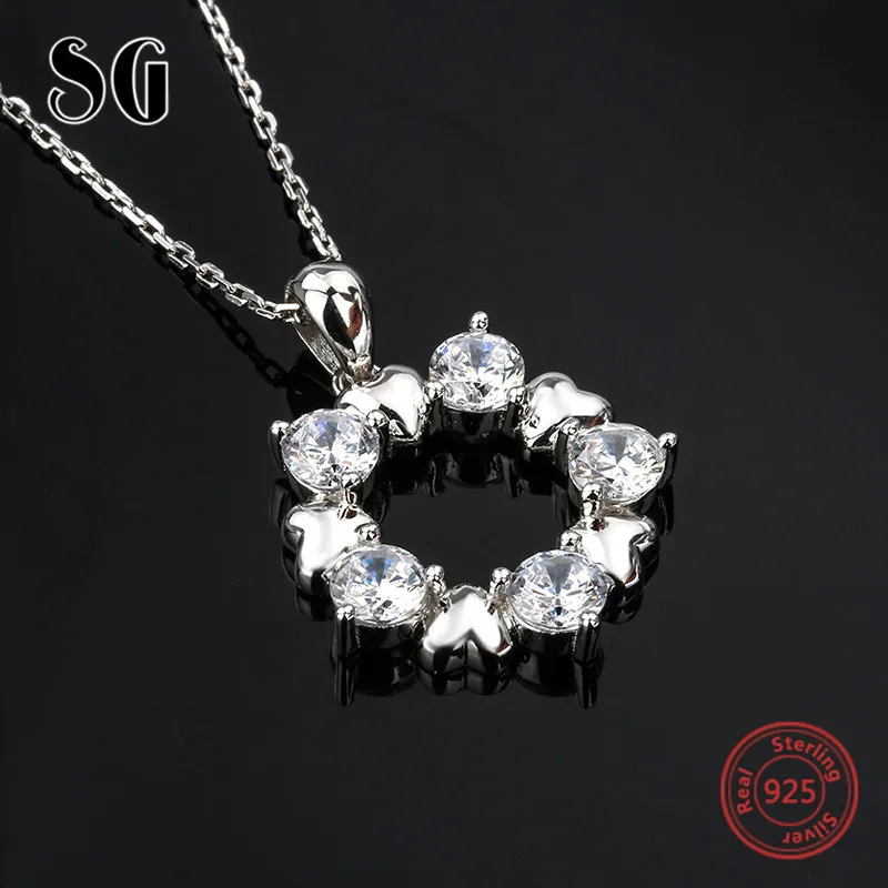AliExpress, новинка, цепочка с пентаграммой, подвеска и ожерелье с фианитами, Стерлинговое Серебро 925 пробы, pandora, сделай сам, модное ювелирное изделие для женщин, подарки