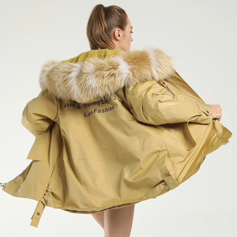 

Parker Overcome Women's Short Fur 2021 Autumn and Winter New Rex Rabbit Fur Liner Hooded Fur One-Parkerce Women's Coat