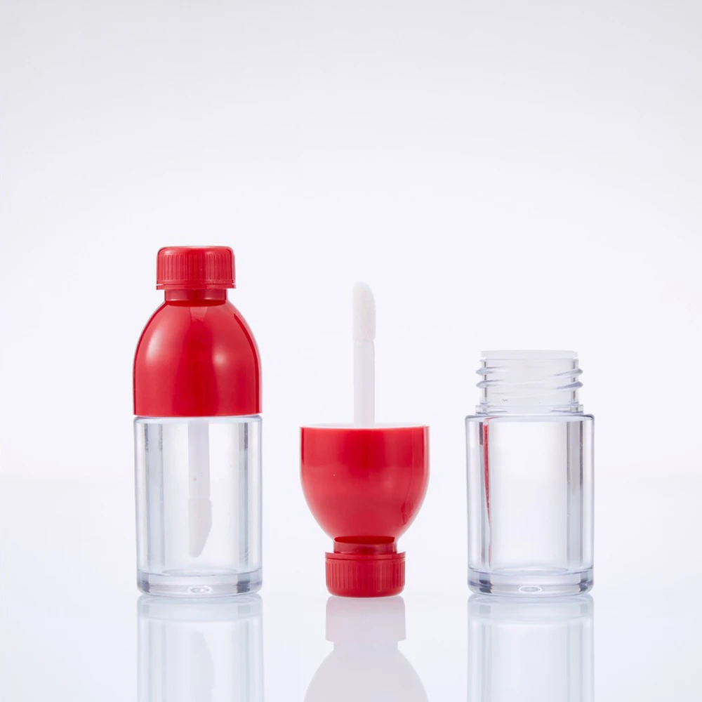 

5 Pieces 8ml Creative Beverage Bottle Shaped Empty Lip Gloss Tube Containers Clear Mini Refillable Lip Balm Bottles with Inserts
