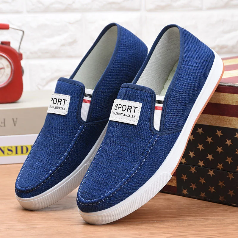 

Canvas Shoes 2021 New Men's Shoes Casual Shoes Soft Sole Breathable One-step Lazy Sneakers Men Fashion Canvas Sneakers Canvas