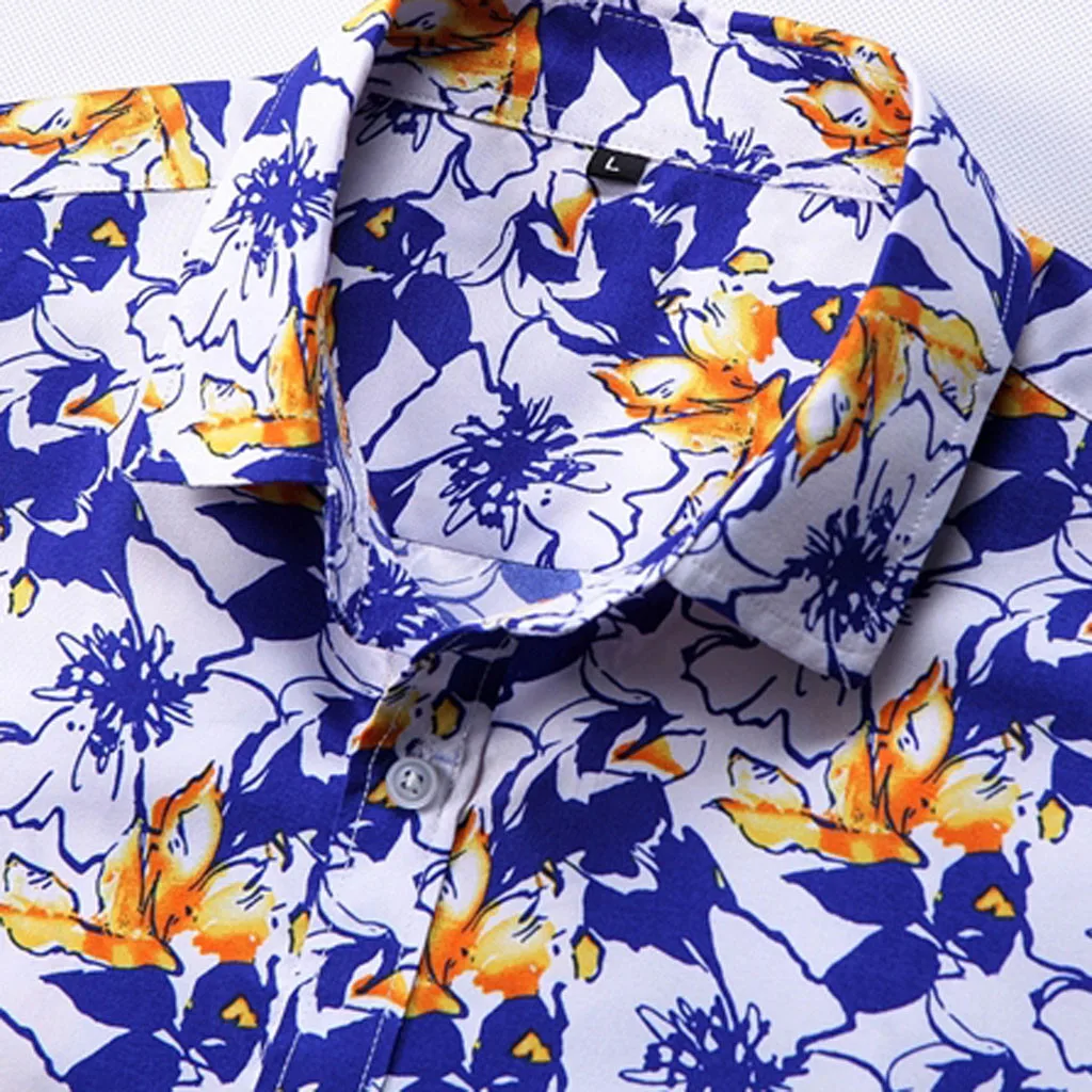 

Men Summer Shirts Beach Casual Blouses New Fashion Digital Print Stitching T-shirt Male Hawaiian Short Sleeve streetwear #1.7