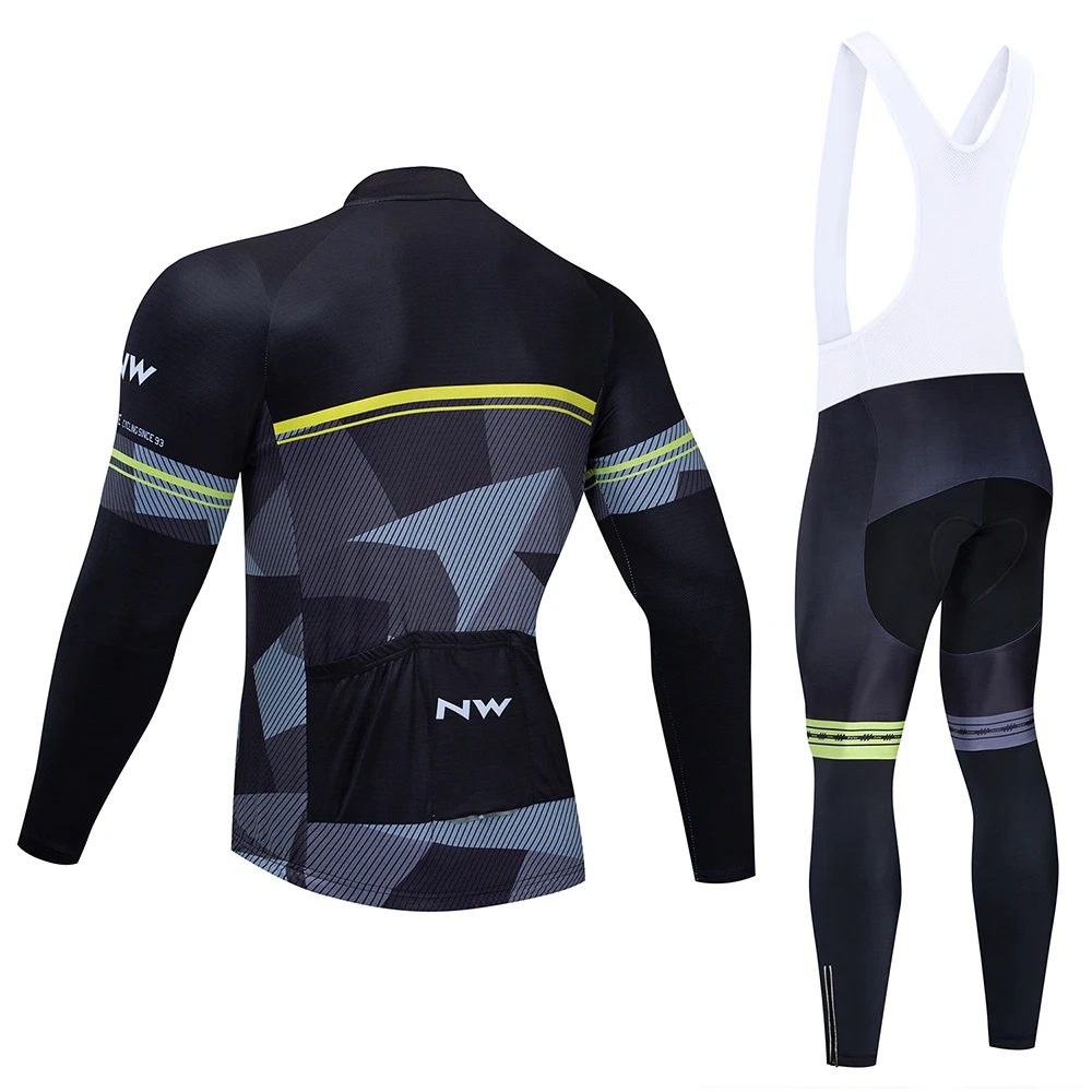 Northwave Pro Team Long Sleeve Breathable Cycling Jersey Set NW Clothing Men Suit Outdoor Sportful Bike MTB Clothes